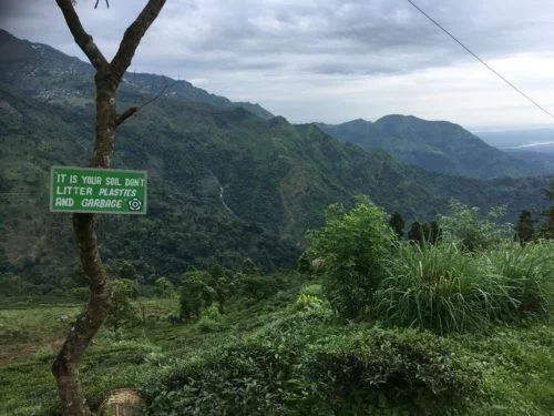 Darjeeling makaibari: skylt don't litter! Foto: anna daneberga.