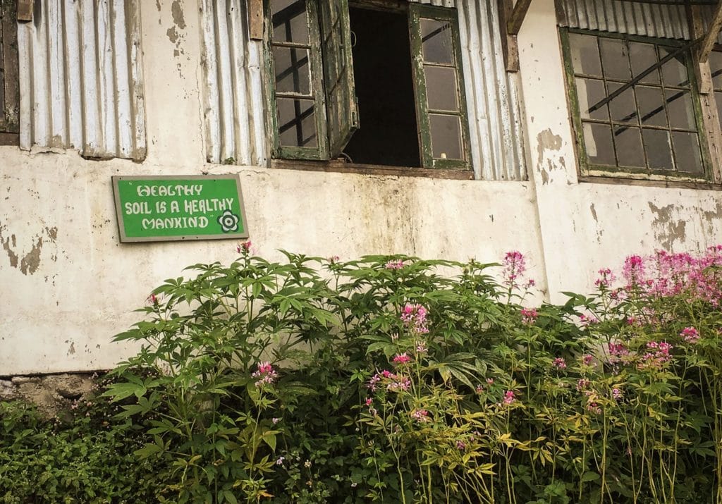 Skylt healthy soil is a healthy mankind