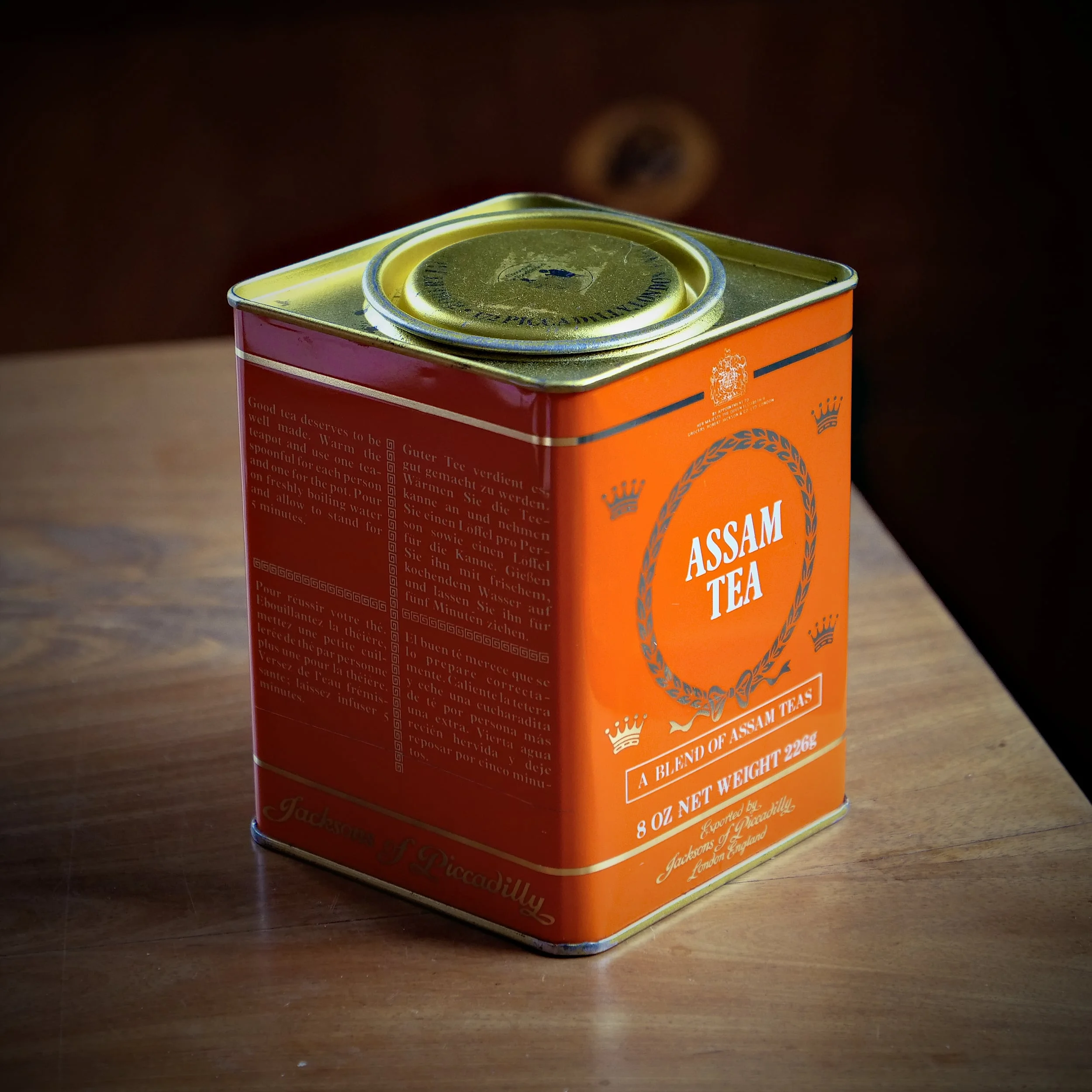Teburk vintage, Jacksons Assam Tea Teburk vintage, jacksons assam tea